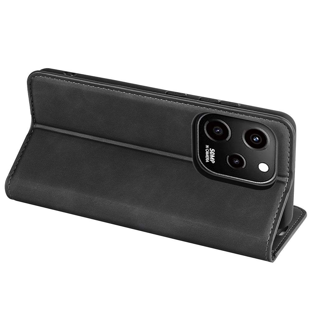 For Huawei nova Y61 4G PU Leather Magnetic Auto Closing Cover Stand Wallet Skin-touch Feeling Shockproof Phone Case