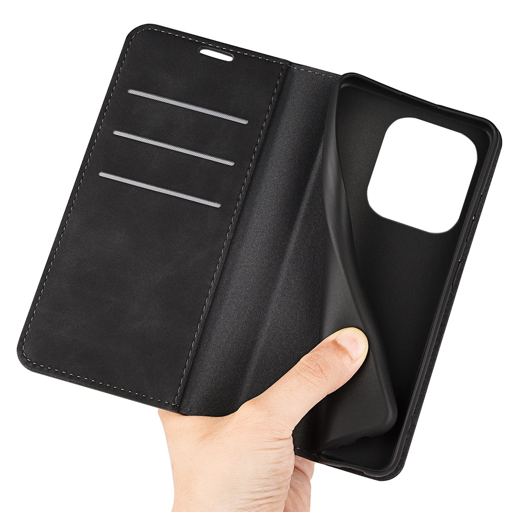 For Huawei nova Y61 4G PU Leather Magnetic Auto Closing Cover Stand Wallet Skin-touch Feeling Shockproof Phone Case