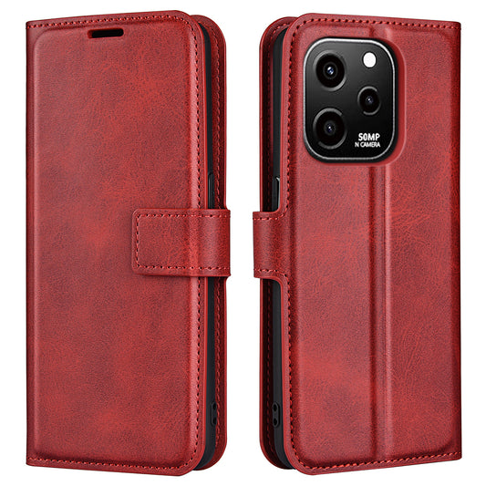 For Huawei nova Y61 4G Calf Texture PU Leather Phone Case Wallet Stand Full Body Flip Folio Square Magnetic Clasp Protective Cover