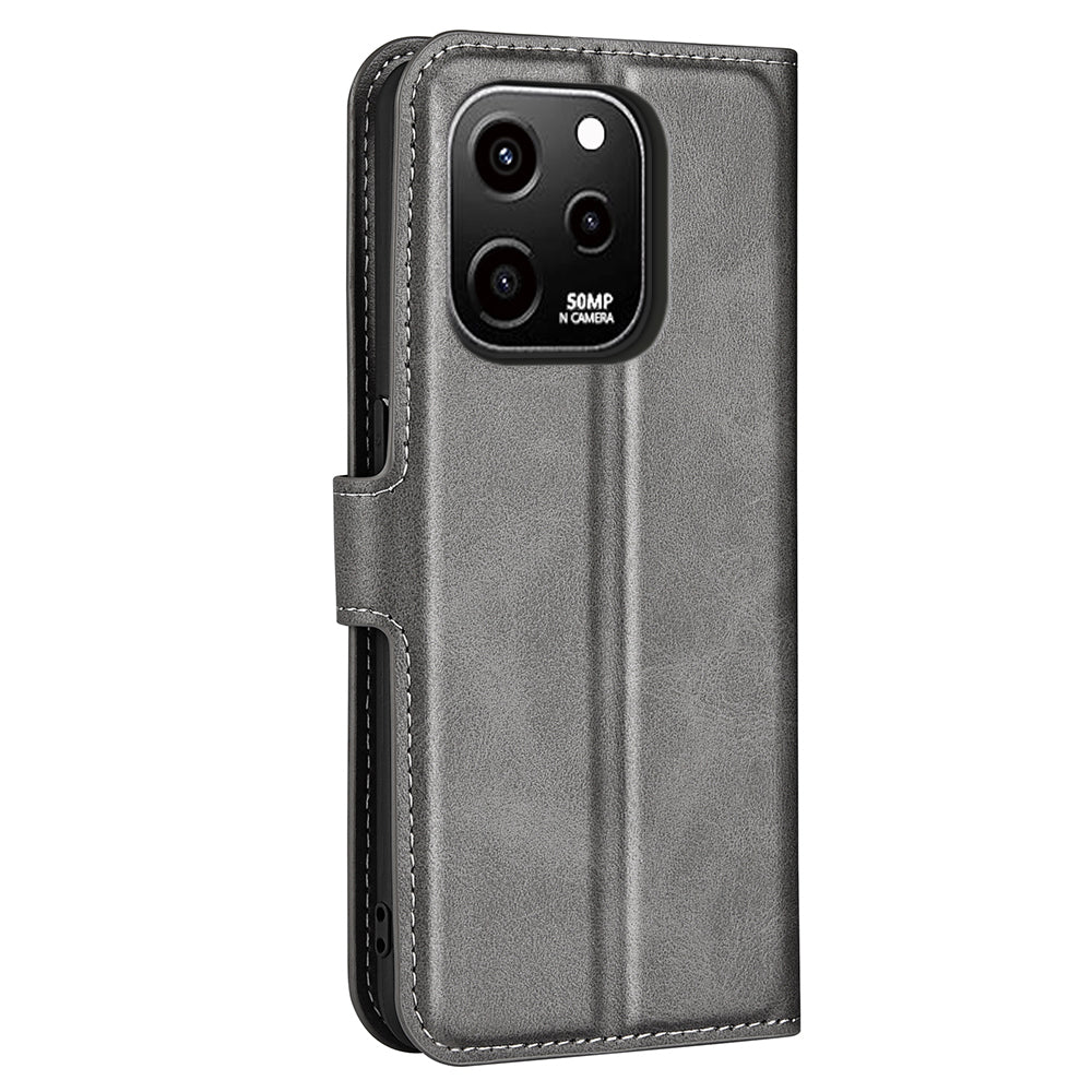 For Huawei nova Y61 4G Calf Texture PU Leather Phone Case Wallet Stand Full Body Flip Folio Square Magnetic Clasp Protective Cover
