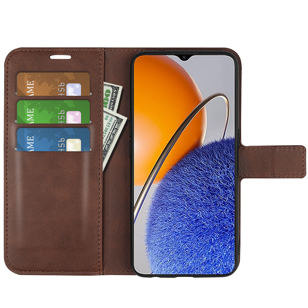 For Huawei nova Y61 4G Calf Texture PU Leather Phone Case Wallet Stand Full Body Flip Folio Square Magnetic Clasp Protective Cover