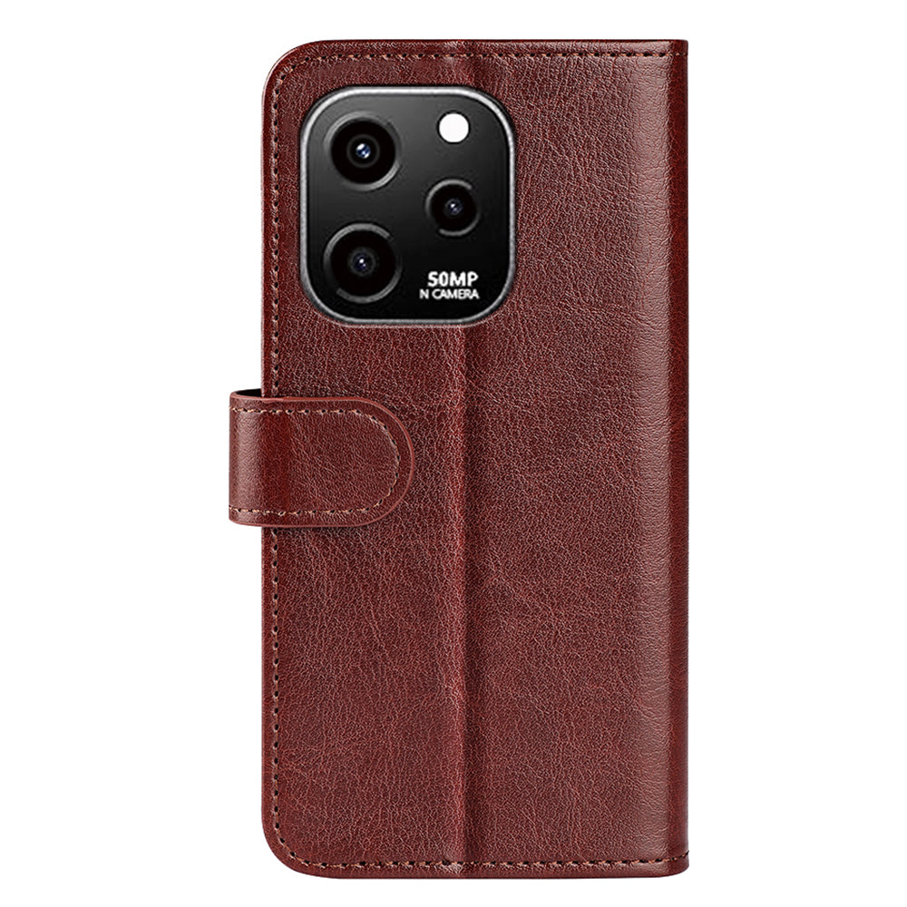 For Huawei nova Y61 4G Crazy Horse Texture PU Leather Wallet Case Stand Shockproof Flip Protective Phone Cover