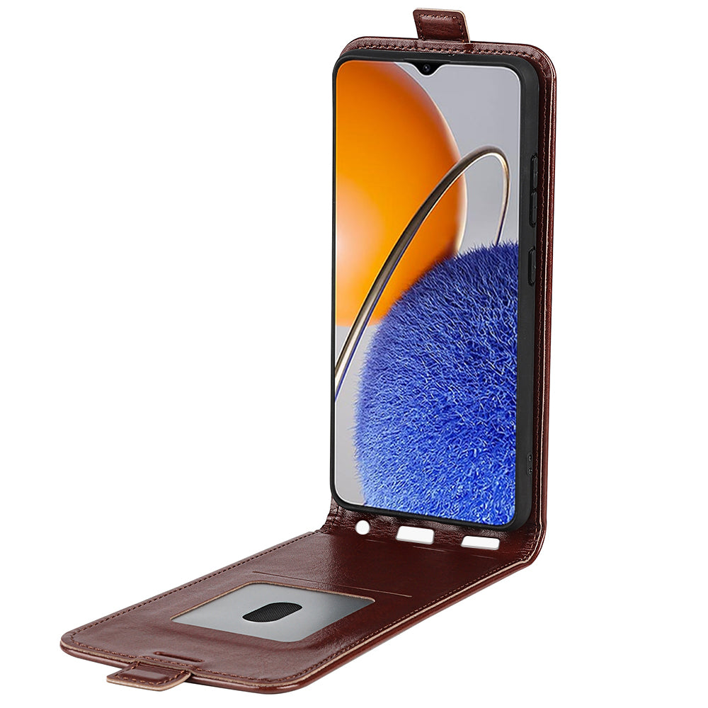 For Huawei nova Y61 4G Vertical Flip PU Leather Protective Cover Card Holder Crazy Horse Texture Magnetic Clasp Shockproof Phone Case