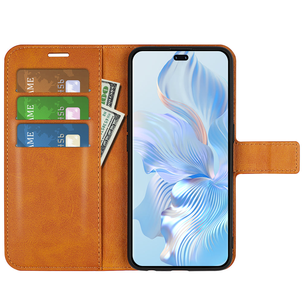For Honor 80 Pro 5G PU Leather Stand Wallet Case Calf Texture Square Magnetic Clasp Book Style Phone Cover