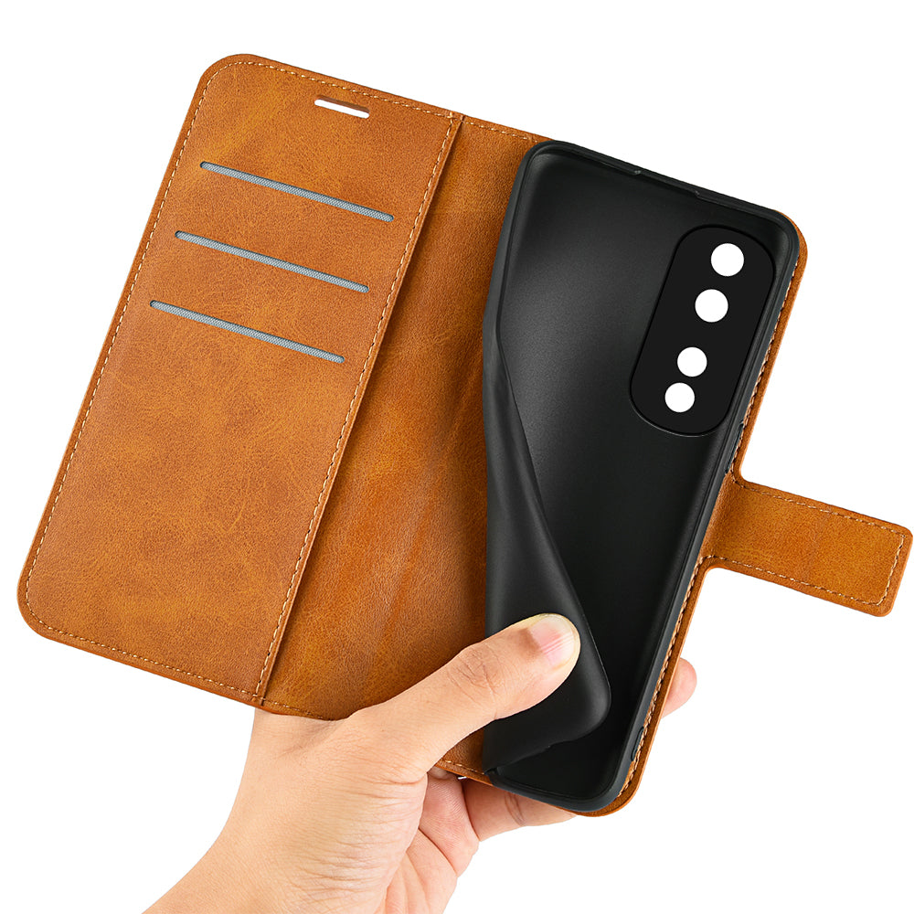 For Honor 80 Pro 5G PU Leather Stand Wallet Case Calf Texture Square Magnetic Clasp Book Style Phone Cover