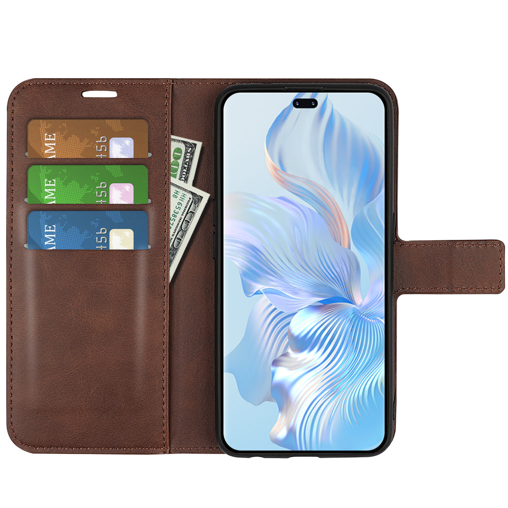 For Honor 80 Pro 5G PU Leather Stand Wallet Case Calf Texture Square Magnetic Clasp Book Style Phone Cover