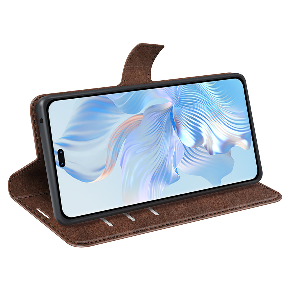 For Honor 80 Pro 5G PU Leather Stand Wallet Case Calf Texture Square Magnetic Clasp Book Style Phone Cover