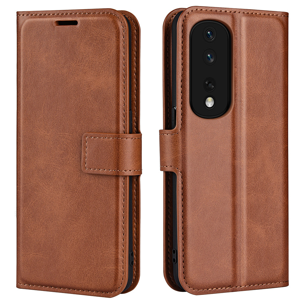 For Honor 80 Pro 5G PU Leather Stand Wallet Case Calf Texture Square Magnetic Clasp Book Style Phone Cover