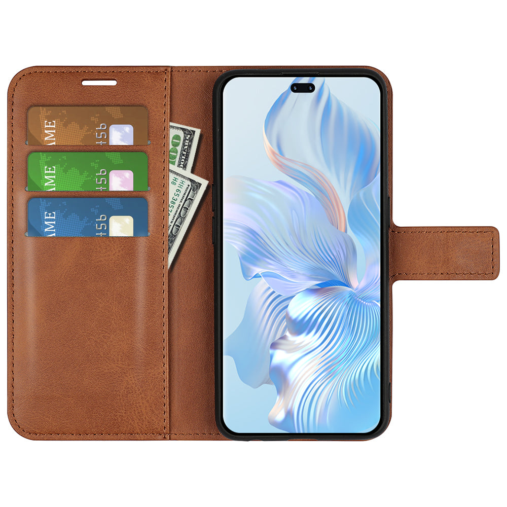 For Honor 80 Pro 5G PU Leather Stand Wallet Case Calf Texture Square Magnetic Clasp Book Style Phone Cover