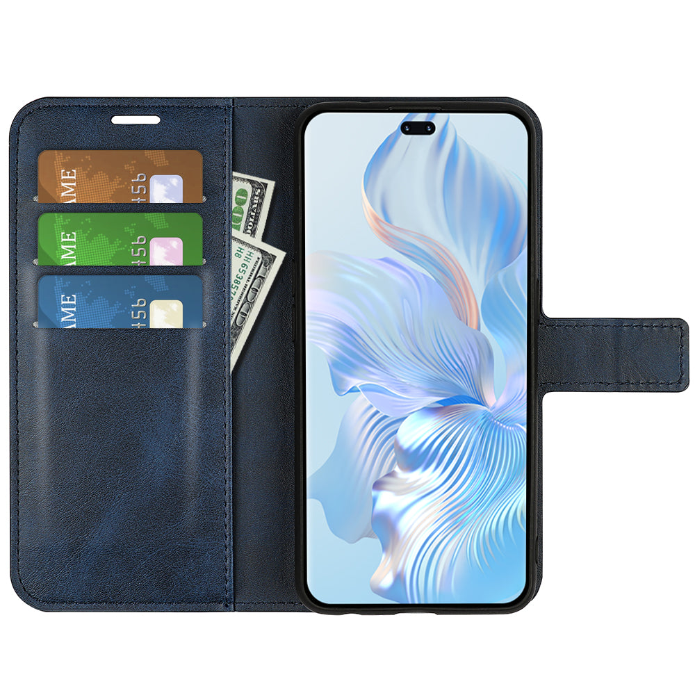 For Honor 80 Pro 5G PU Leather Stand Wallet Case Calf Texture Square Magnetic Clasp Book Style Phone Cover