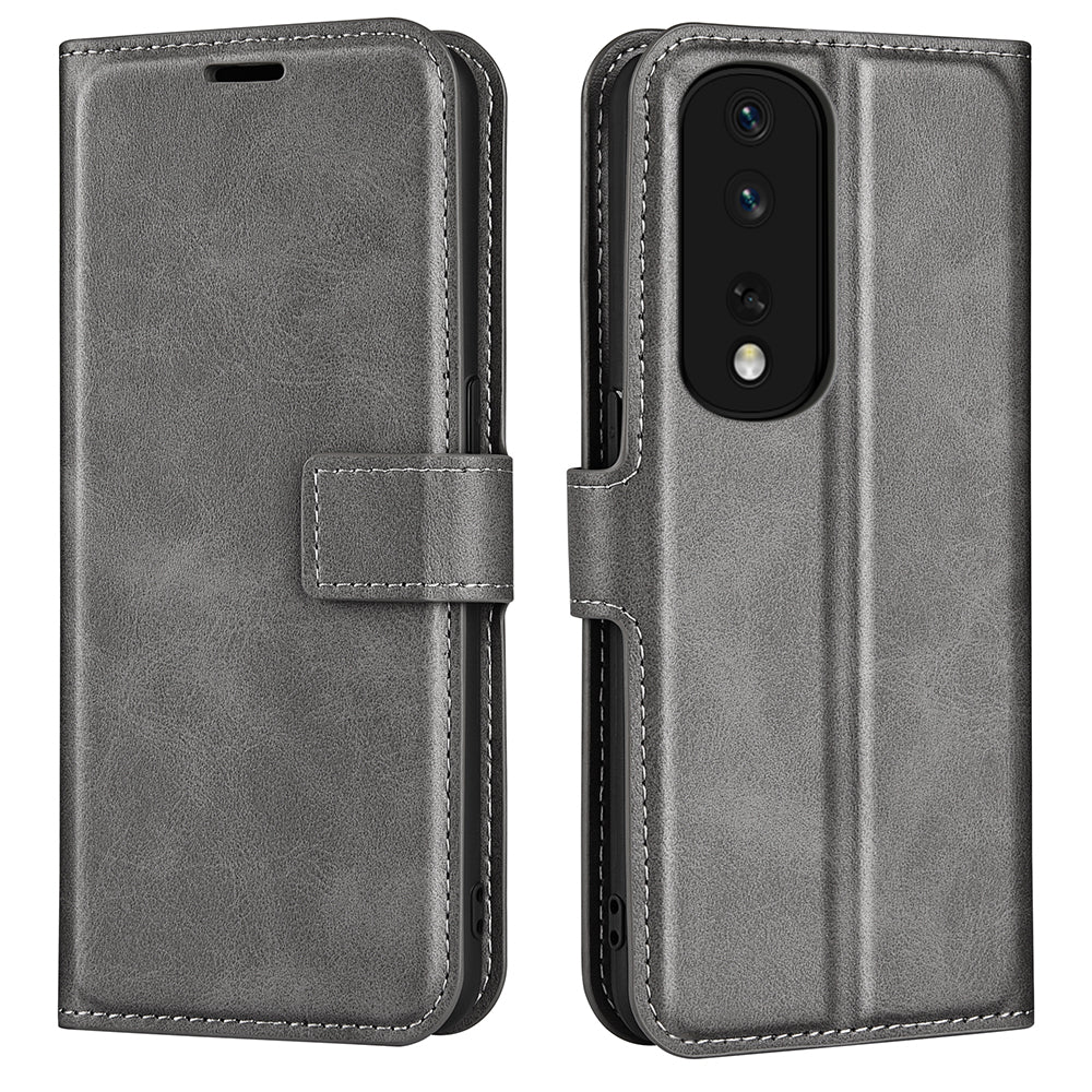 For Honor 80 Pro 5G PU Leather Stand Wallet Case Calf Texture Square Magnetic Clasp Book Style Phone Cover