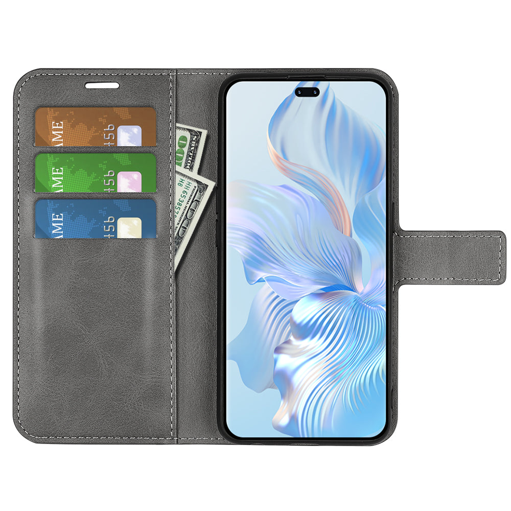 For Honor 80 Pro 5G PU Leather Stand Wallet Case Calf Texture Square Magnetic Clasp Book Style Phone Cover