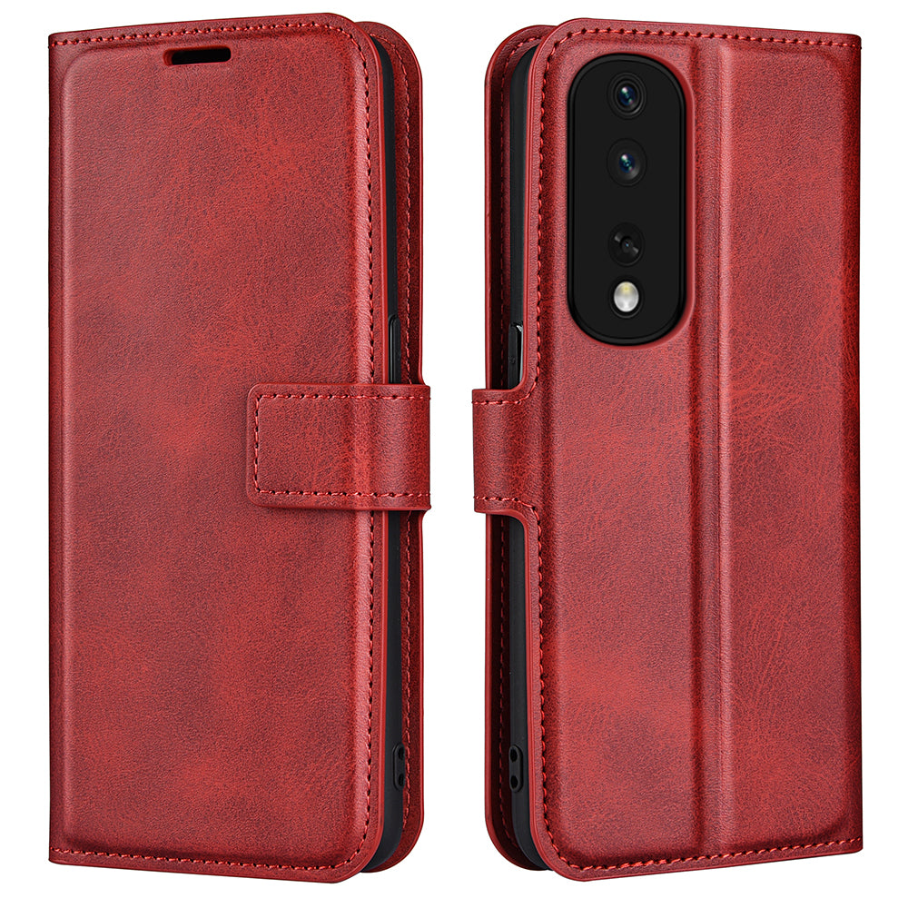 For Honor 80 Pro 5G PU Leather Stand Wallet Case Calf Texture Square Magnetic Clasp Book Style Phone Cover