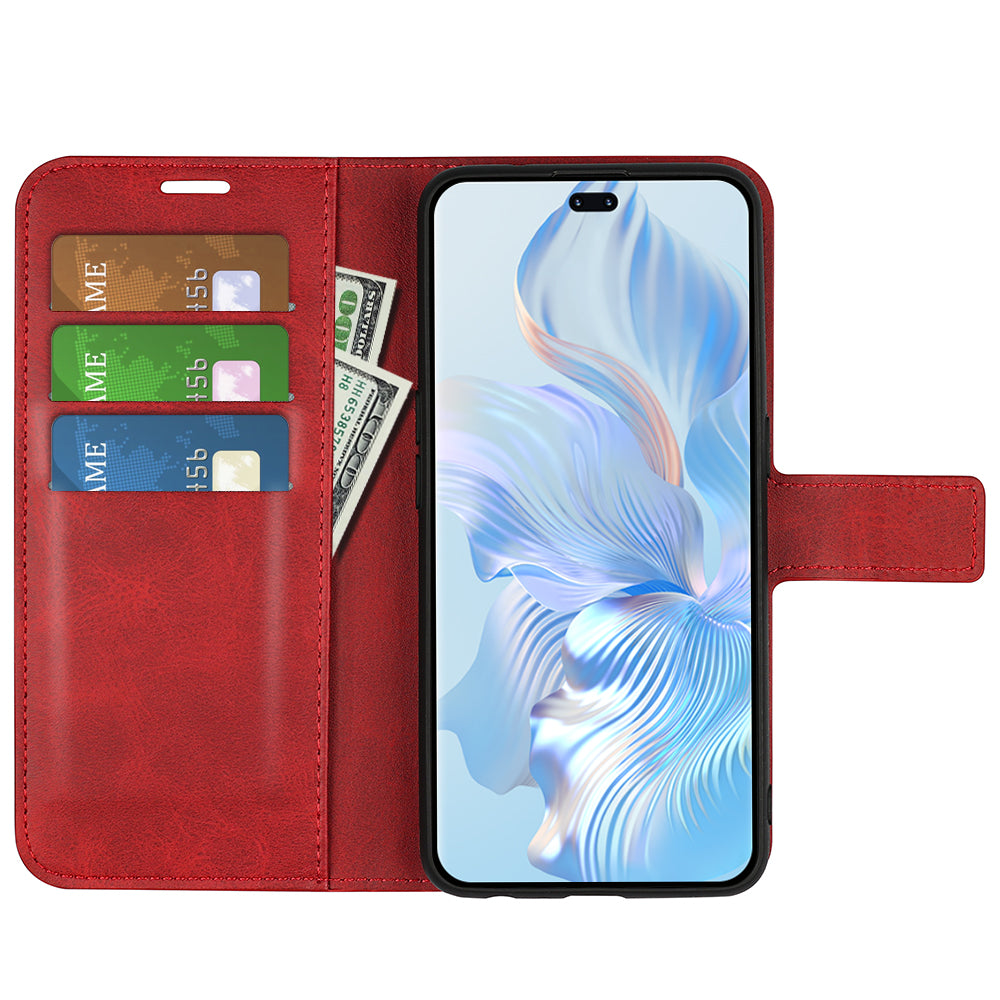 For Honor 80 Pro 5G PU Leather Stand Wallet Case Calf Texture Square Magnetic Clasp Book Style Phone Cover