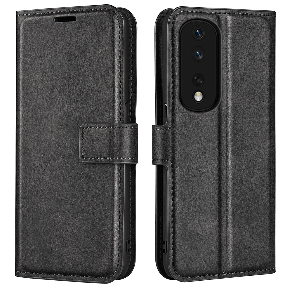 For Honor 80 Pro 5G PU Leather Stand Wallet Case Calf Texture Square Magnetic Clasp Book Style Phone Cover