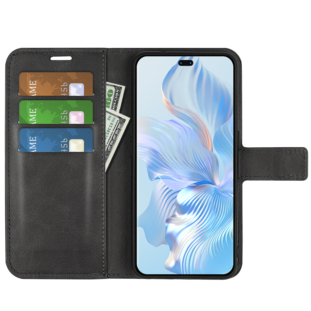 For Honor 80 Pro 5G PU Leather Stand Wallet Case Calf Texture Square Magnetic Clasp Book Style Phone Cover
