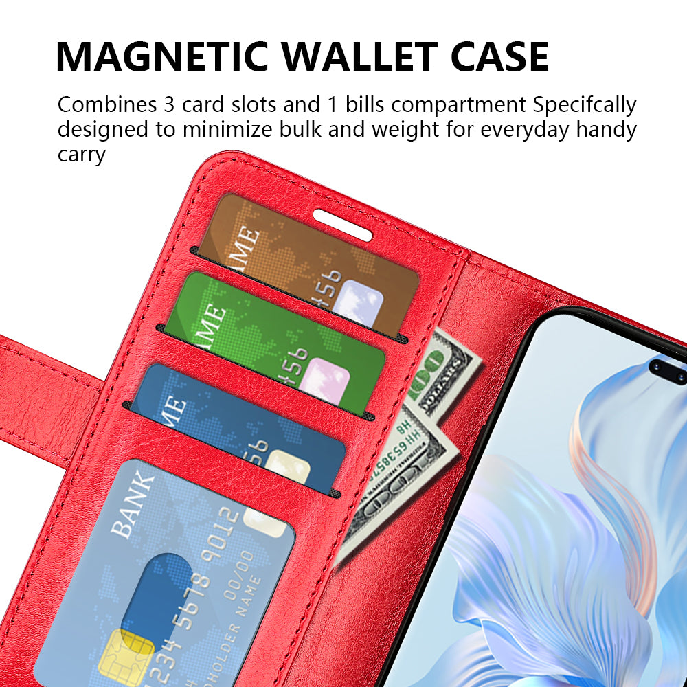 For Honor 80 Pro 5G Crazy Horse Texture PU Leather Case Stand Wallet Flip Protective Phone Cover