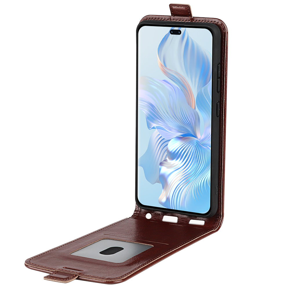 For Honor 80 Pro 5G PU Leather Vertical Flip Phone Case Crazy Horse Texture Card Holder Shockproof Magnetic Cover