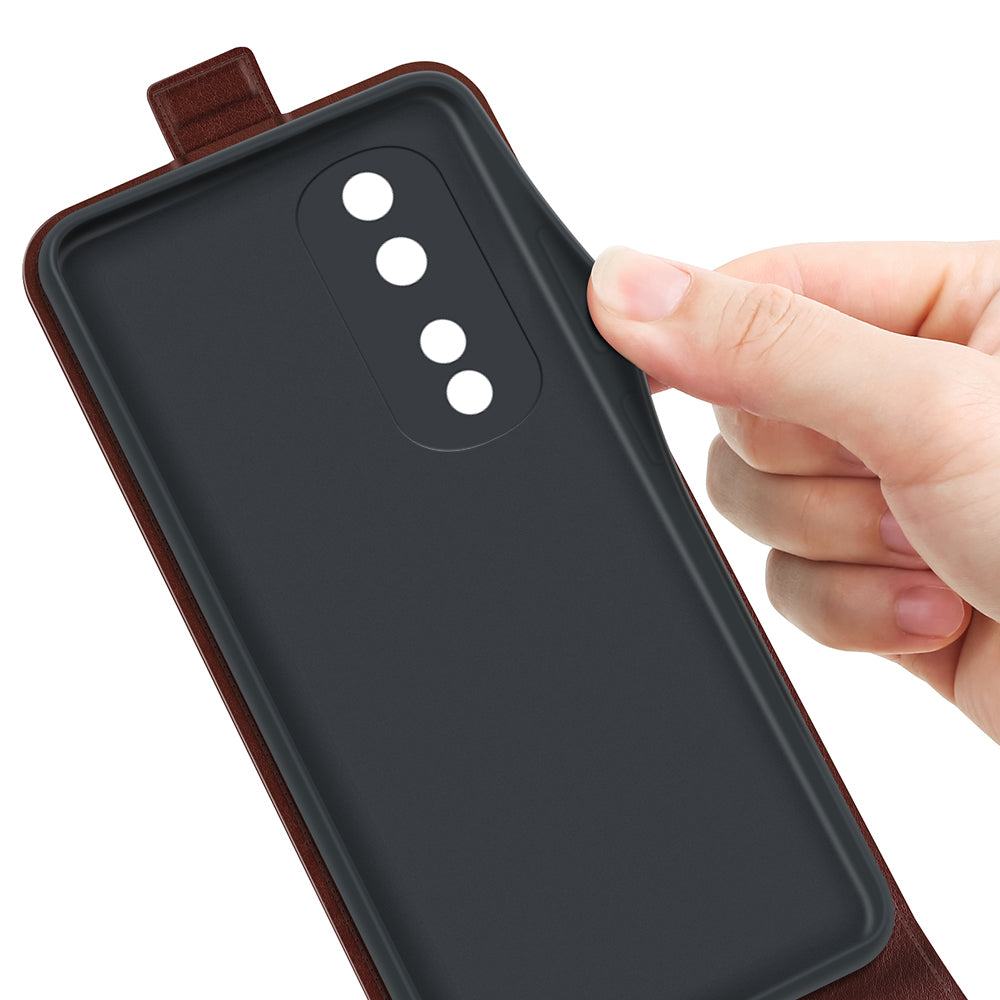 For Honor 80 Pro 5G PU Leather Vertical Flip Phone Case Crazy Horse Texture Card Holder Shockproof Magnetic Cover