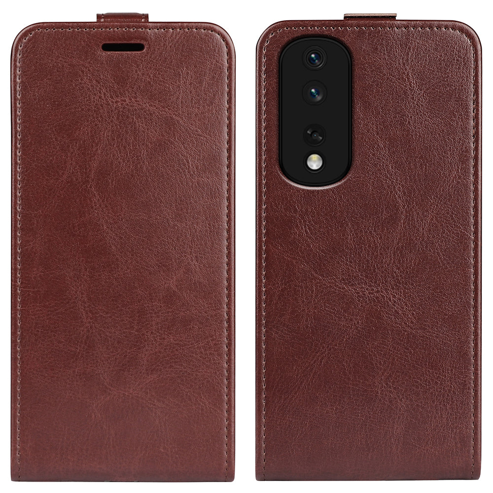For Honor 80 Pro 5G PU Leather Vertical Flip Phone Case Crazy Horse Texture Card Holder Shockproof Magnetic Cover