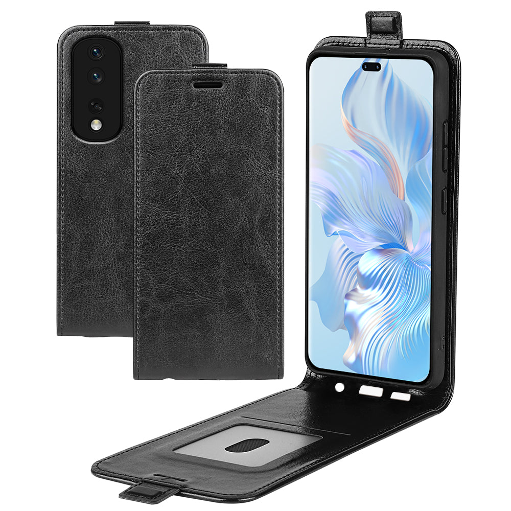For Honor 80 Pro 5G PU Leather Vertical Flip Phone Case Crazy Horse Texture Card Holder Shockproof Magnetic Cover