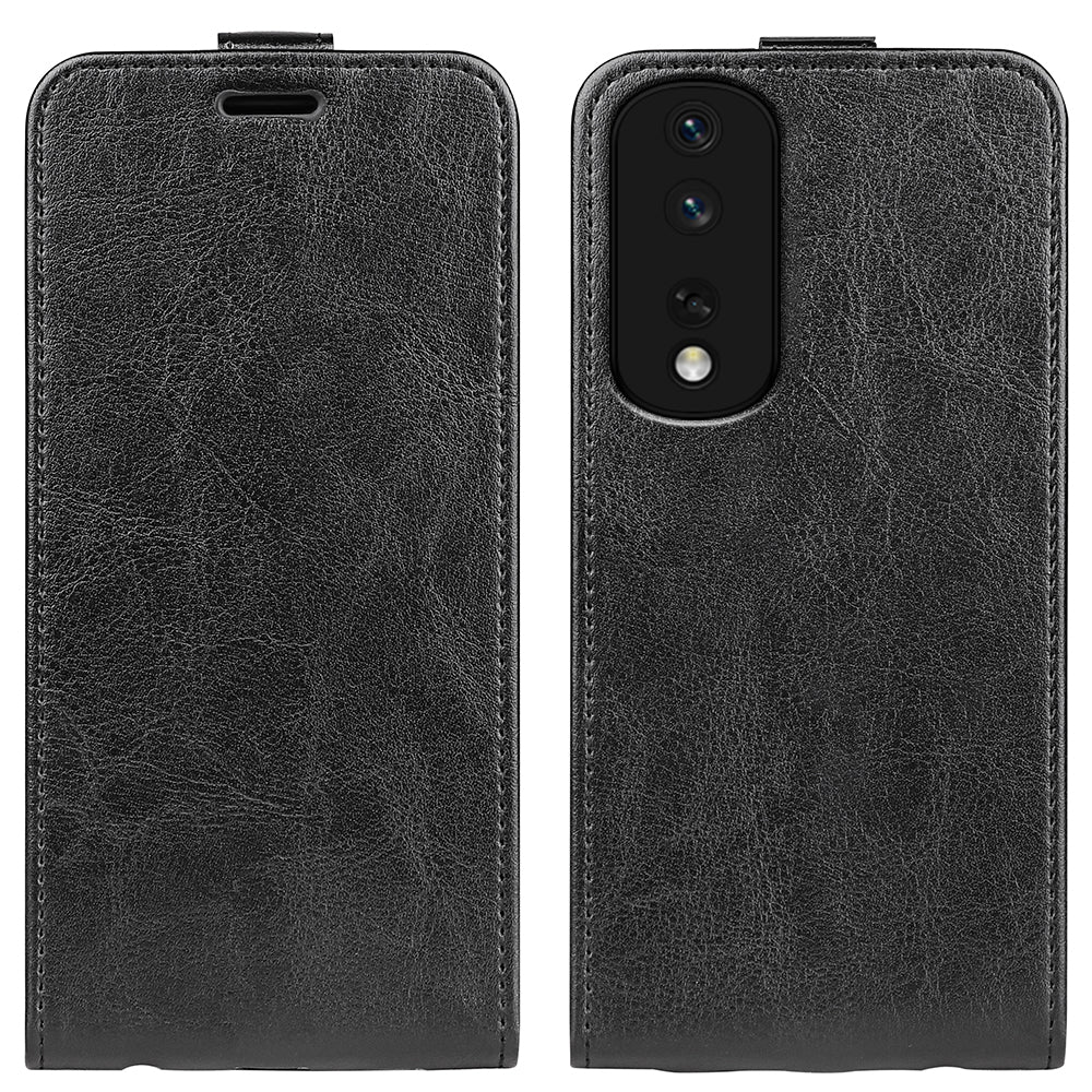 For Honor 80 Pro 5G PU Leather Vertical Flip Phone Case Crazy Horse Texture Card Holder Shockproof Magnetic Cover
