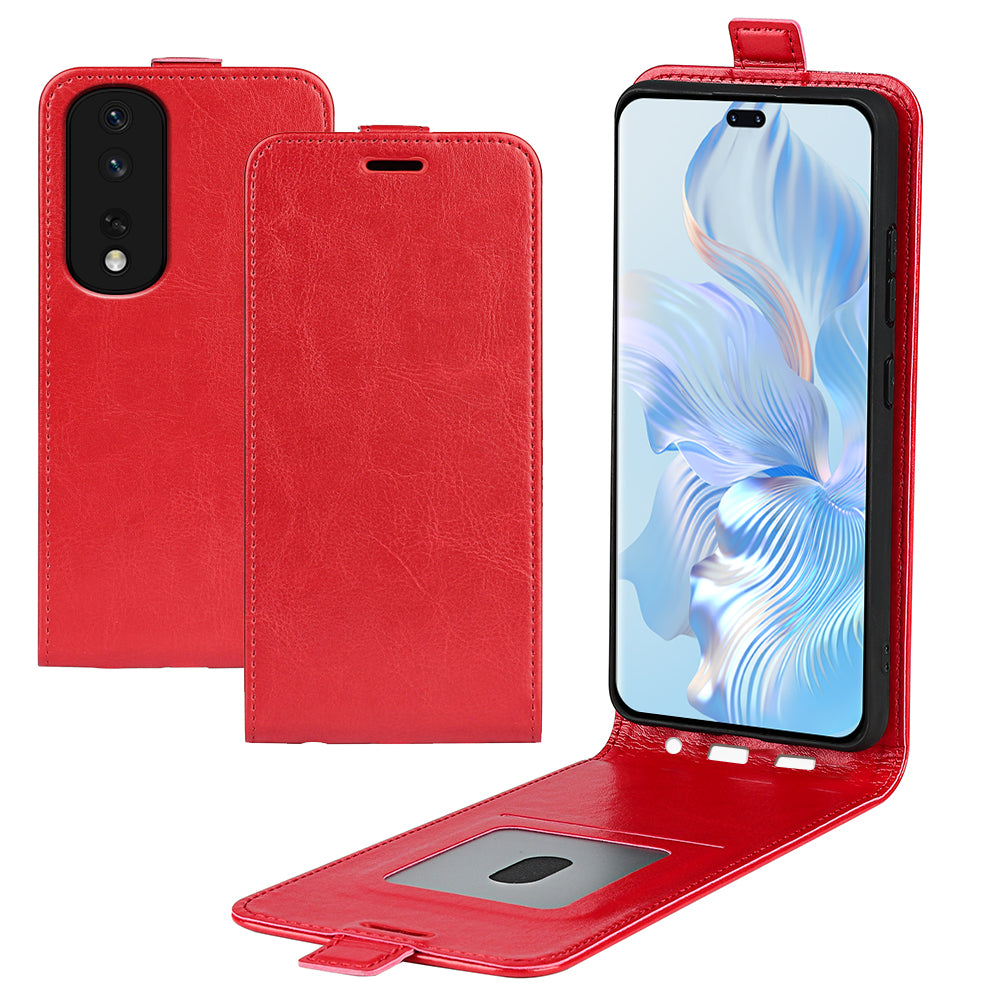 For Honor 80 Pro 5G PU Leather Vertical Flip Phone Case Crazy Horse Texture Card Holder Shockproof Magnetic Cover