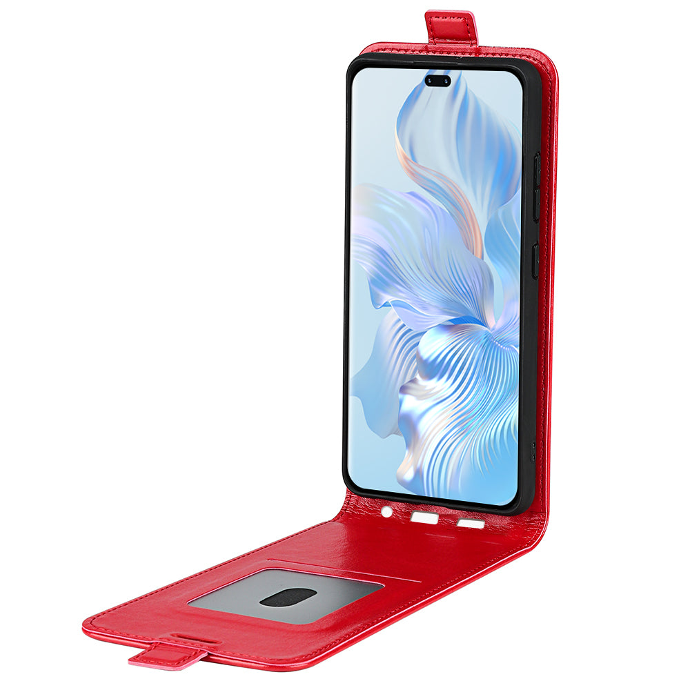 For Honor 80 Pro 5G PU Leather Vertical Flip Phone Case Crazy Horse Texture Card Holder Shockproof Magnetic Cover