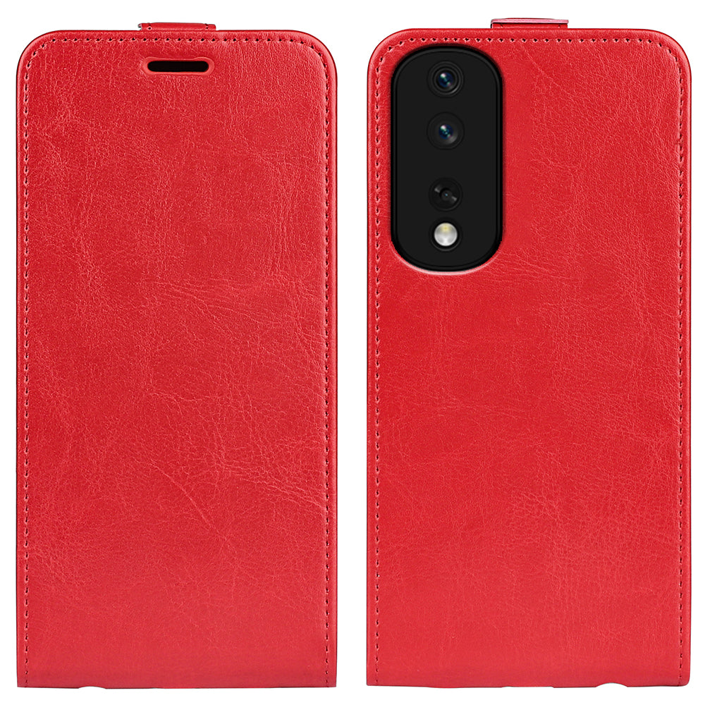 For Honor 80 Pro 5G PU Leather Vertical Flip Phone Case Crazy Horse Texture Card Holder Shockproof Magnetic Cover