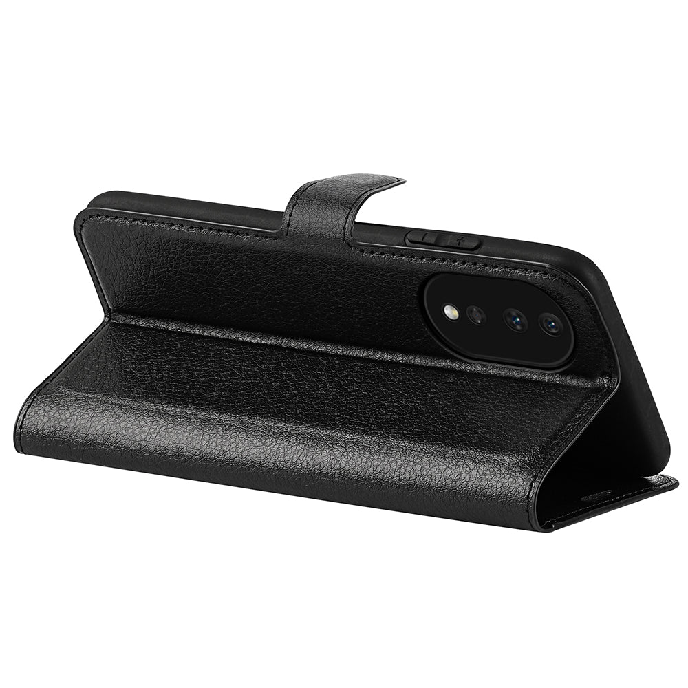 For Honor 80 5G Litchi Texture PU Leather Stand Wallet Phone Cover Full Protection Flip Anti-scratch Phone Case