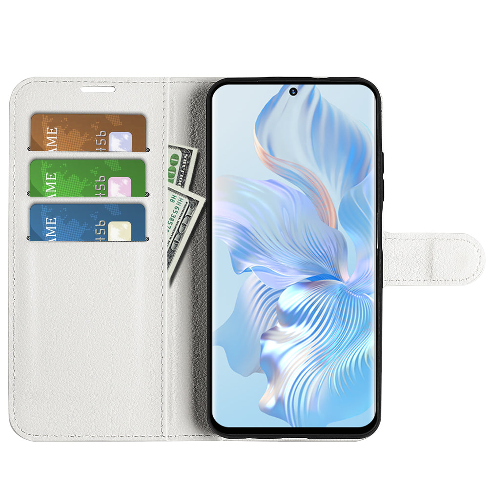 For Honor 80 5G Litchi Texture PU Leather Stand Wallet Phone Cover Full Protection Flip Anti-scratch Phone Case