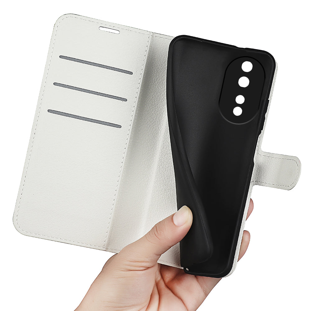 For Honor 80 5G Litchi Texture PU Leather Stand Wallet Phone Cover Full Protection Flip Anti-scratch Phone Case