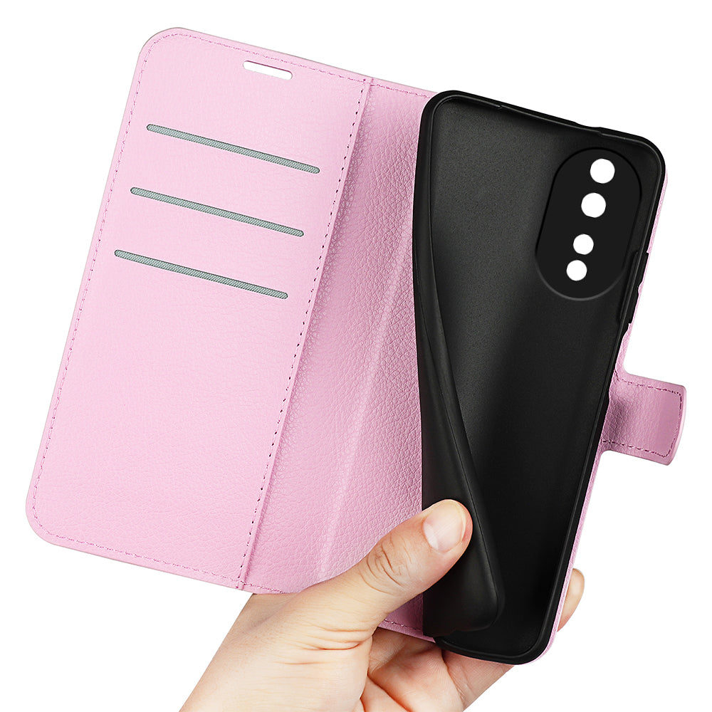 For Honor 80 5G Litchi Texture PU Leather Stand Wallet Phone Cover Full Protection Flip Anti-scratch Phone Case