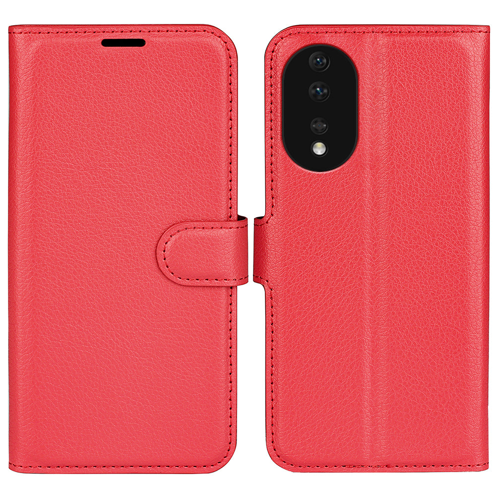 For Honor 80 5G Litchi Texture PU Leather Stand Wallet Phone Cover Full Protection Flip Anti-scratch Phone Case