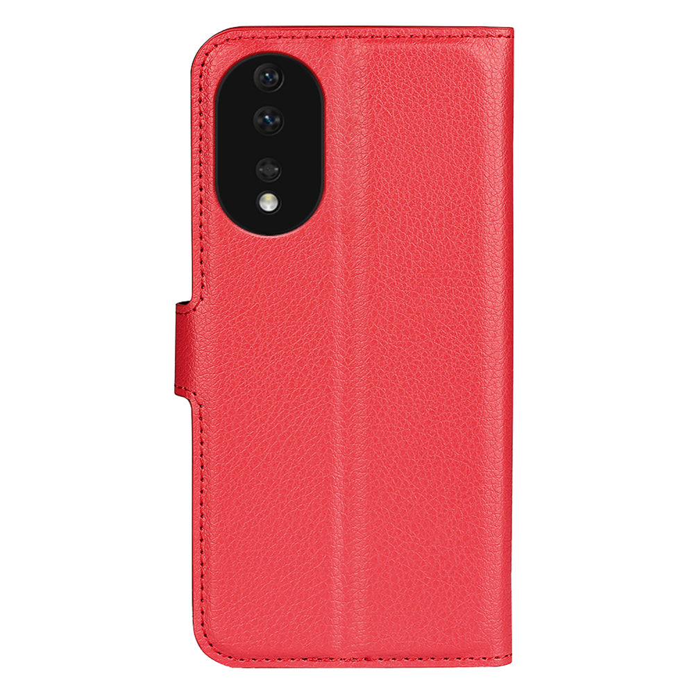 For Honor 80 5G Litchi Texture PU Leather Stand Wallet Phone Cover Full Protection Flip Anti-scratch Phone Case