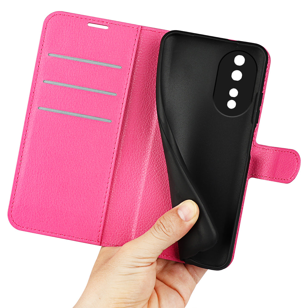 For Honor 80 5G Litchi Texture PU Leather Stand Wallet Phone Cover Full Protection Flip Anti-scratch Phone Case