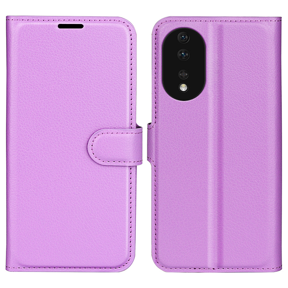 For Honor 80 5G Litchi Texture PU Leather Stand Wallet Phone Cover Full Protection Flip Anti-scratch Phone Case