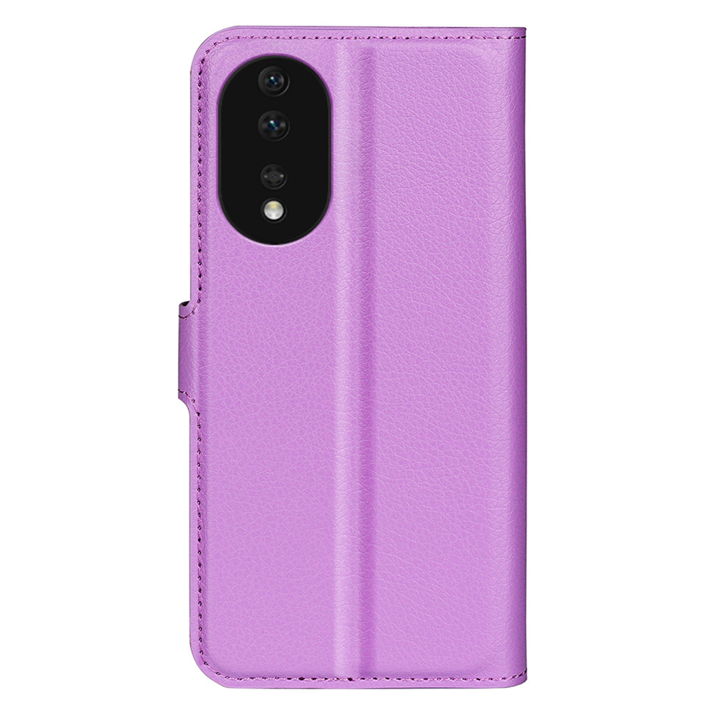 For Honor 80 5G Litchi Texture PU Leather Stand Wallet Phone Cover Full Protection Flip Anti-scratch Phone Case