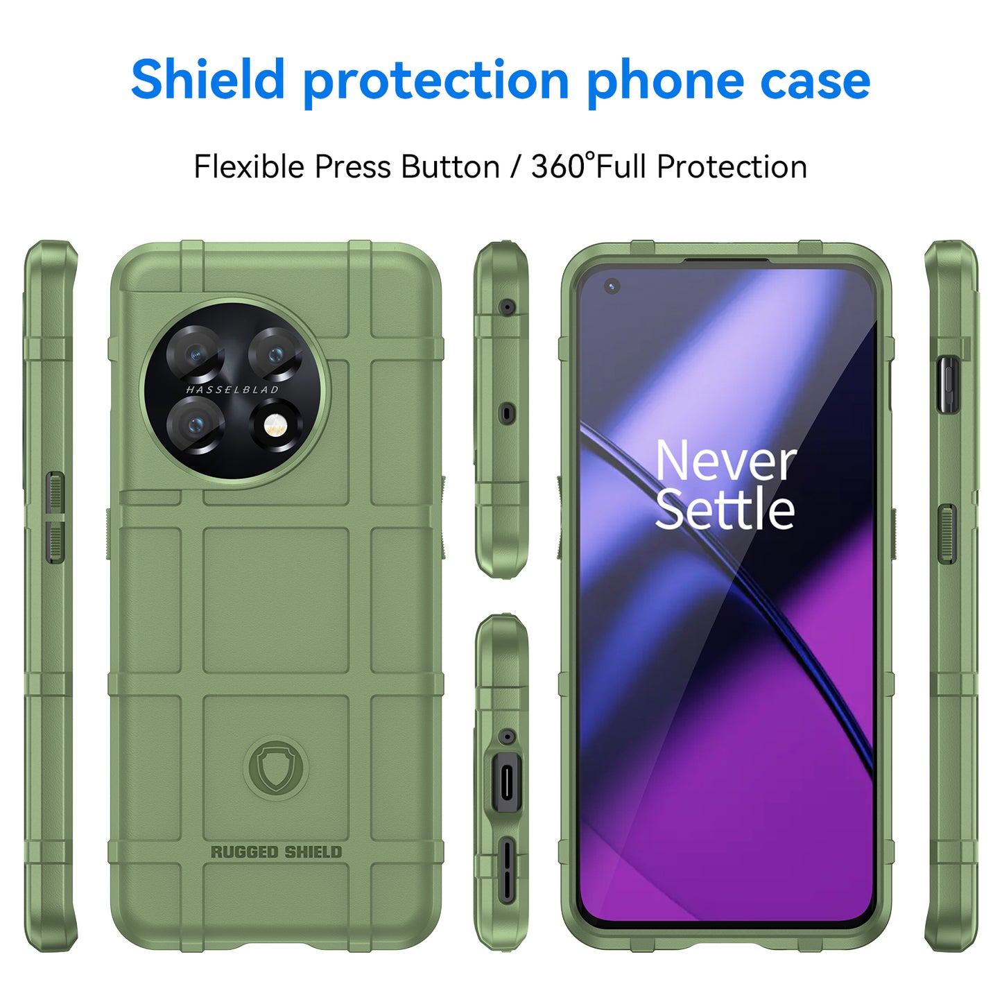Soft TPU Case for OnePlus 11 5G, Rugged Square Grid Texture Drop-proof Phone Cover