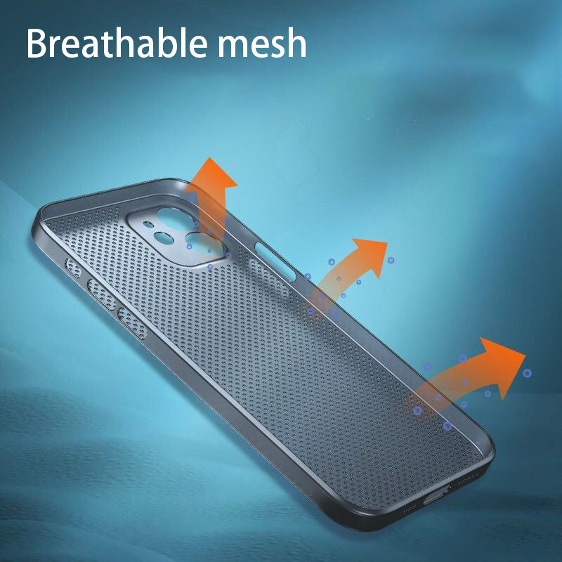 Ultra Thin PP Phone Case for iPhone 13 mini 5.4 inch, Heat Dissipation Breathable Hollow Hole Mesh Back Cover