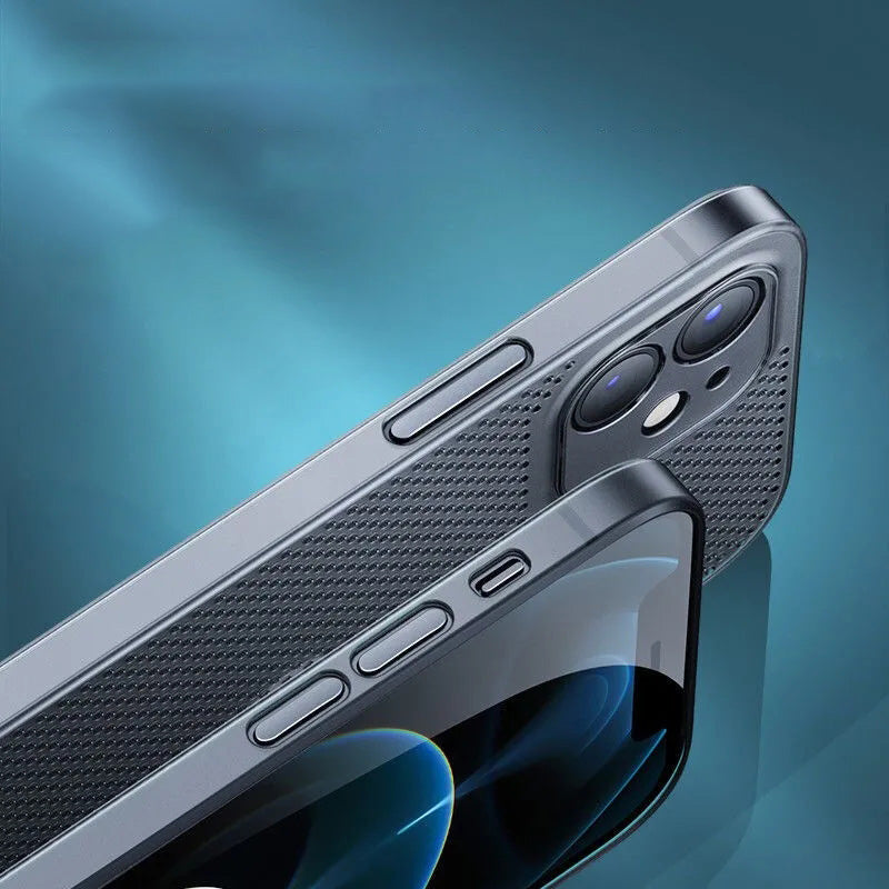 Ultra Thin PP Phone Case for iPhone 13 mini 5.4 inch, Heat Dissipation Breathable Hollow Hole Mesh Back Cover