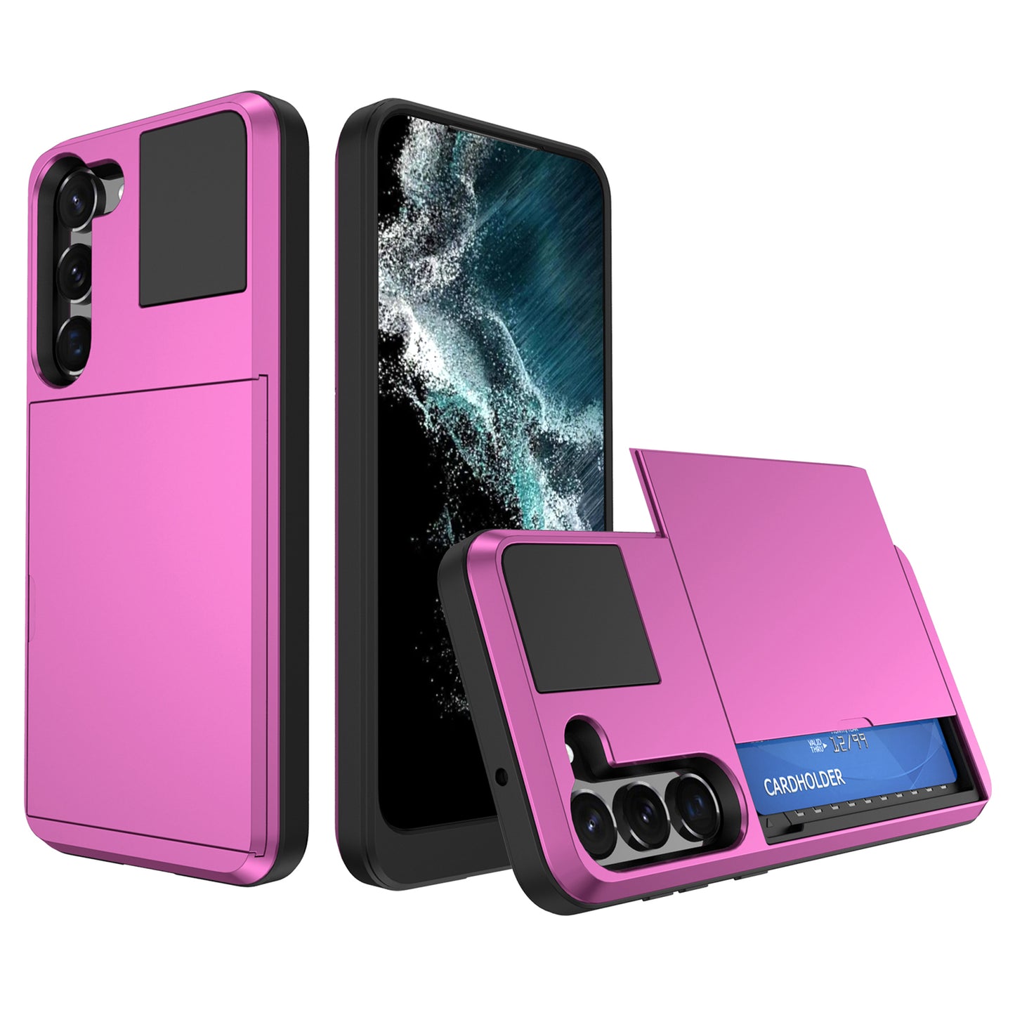 Cell Phone Case for Samsung Galaxy S23, Sliding Card Holder PC + TPU Anti-drop Cover