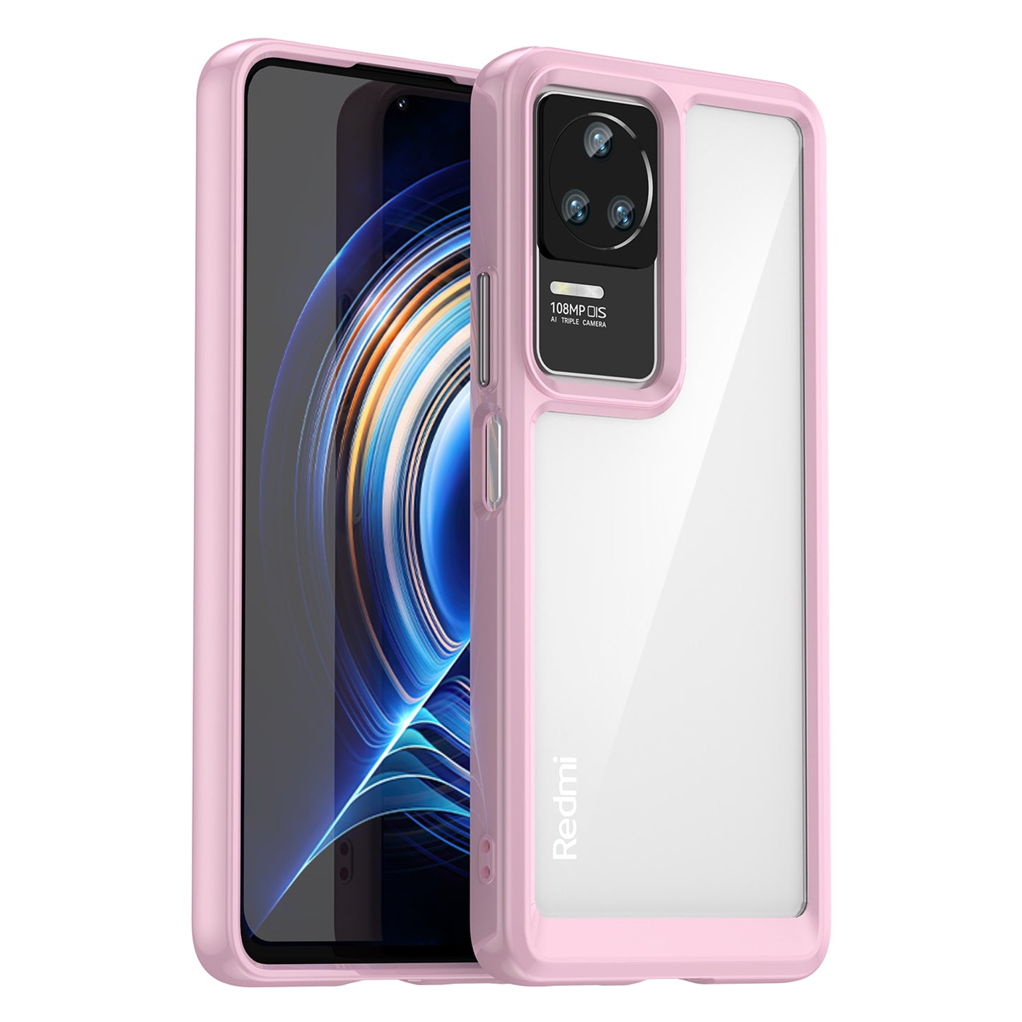 Cell Phone Case for Xiaomi Redmi K50 / K50 Pro / K60E 5G, TPU Frame Acrylic Back Anti-drop Cover