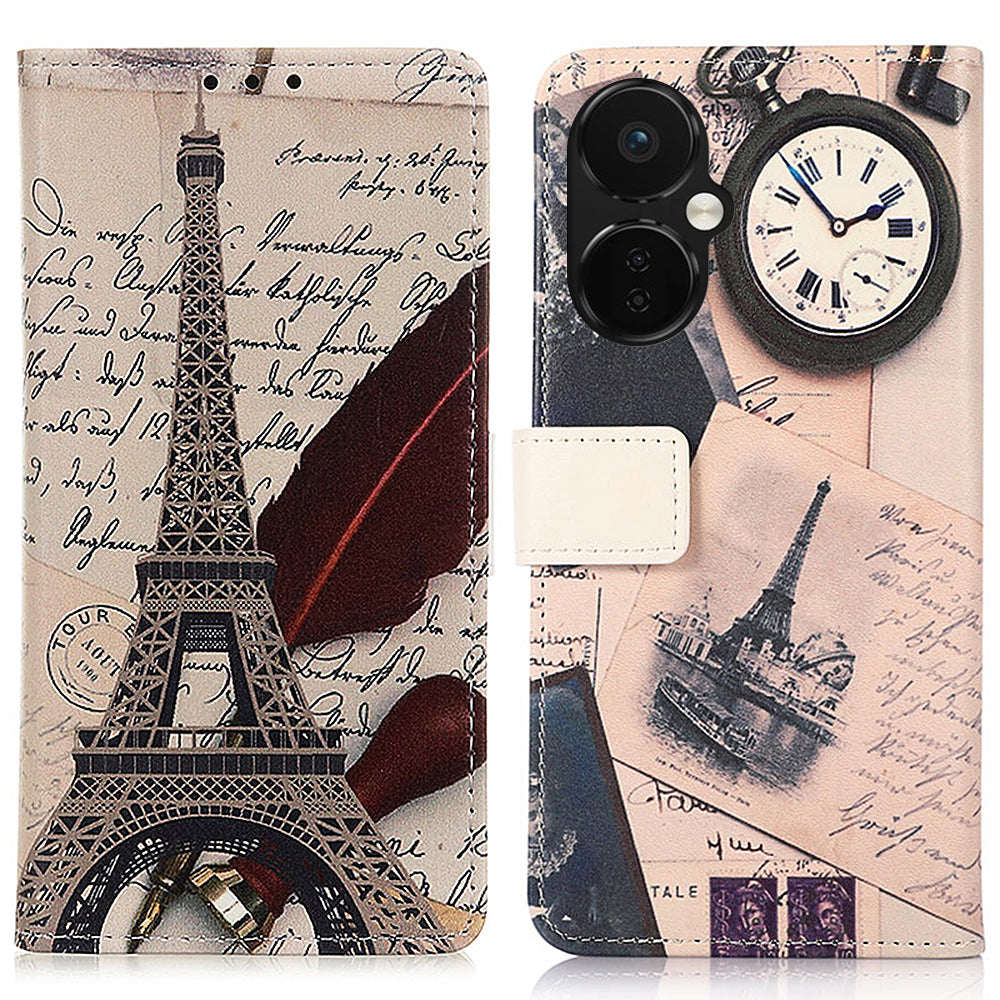 Phone Leather Case for OnePlus Nord CE 3 Lite 5G , Pattern Printing Stand Wallet Phone Cover