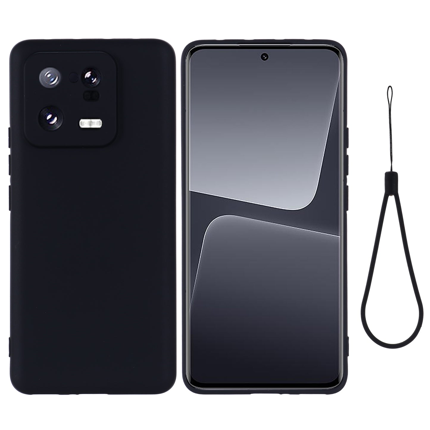 For Xiaomi 13 Pro 5G Drop Resistant Liquid Silicone Case Cell Phone Cover Protector with Strap