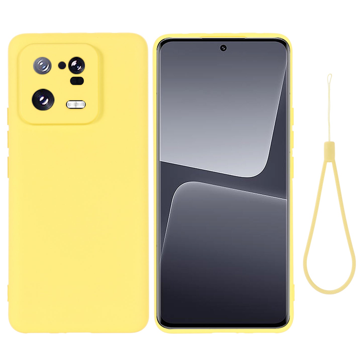 For Xiaomi 13 Pro 5G Drop Resistant Liquid Silicone Case Cell Phone Cover Protector with Strap