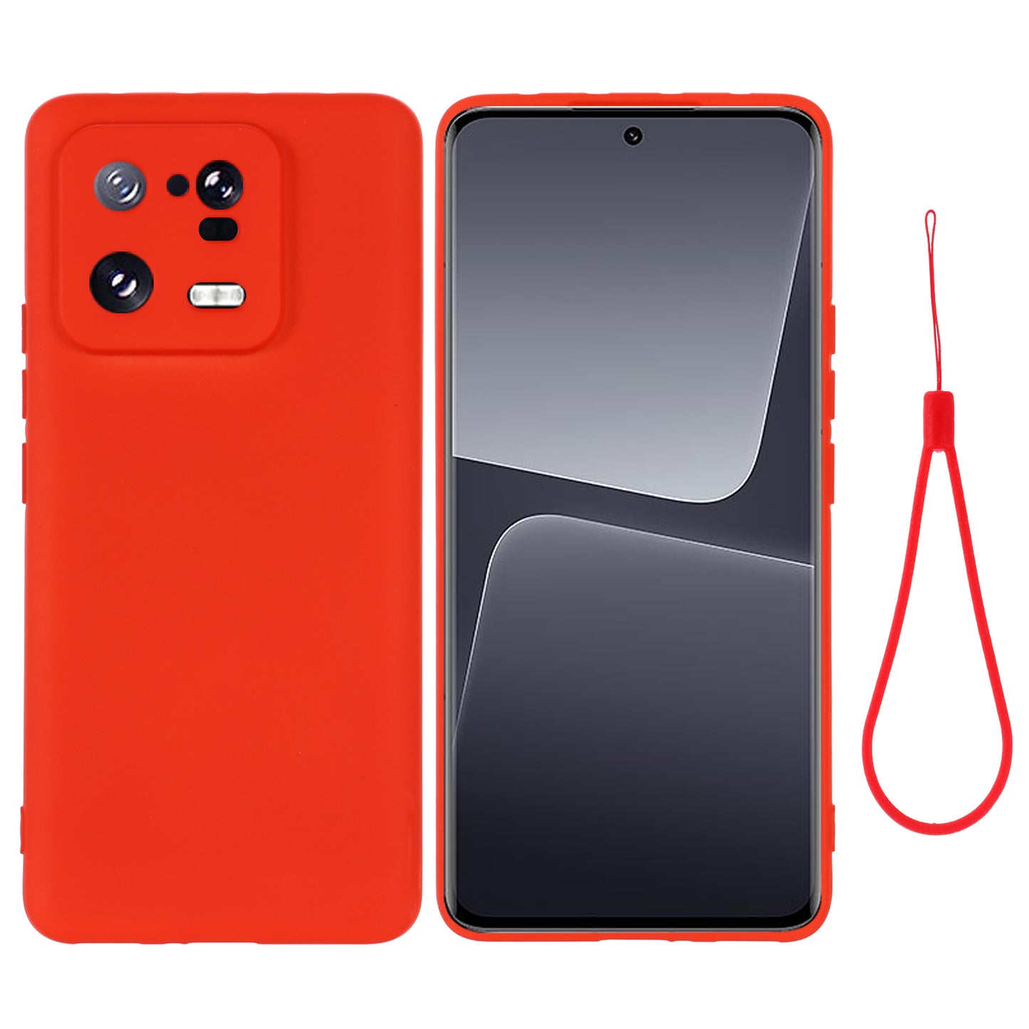 For Xiaomi 13 Pro 5G Drop Resistant Liquid Silicone Case Cell Phone Cover Protector with Strap