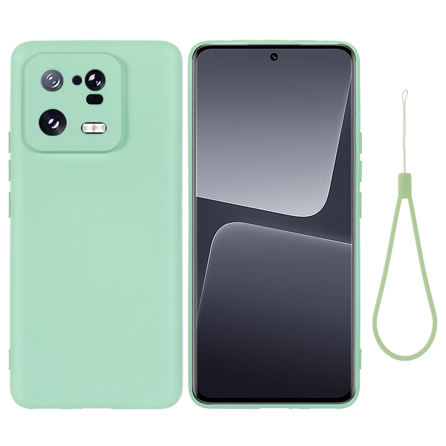 For Xiaomi 13 Pro 5G Drop Resistant Liquid Silicone Case Cell Phone Cover Protector with Strap