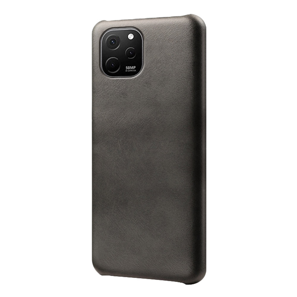 For Huawei nova Y61 4G Calf Textured Cell Phone Cover Anti-scratch PU Leather Coated PC Mobile Phone Case