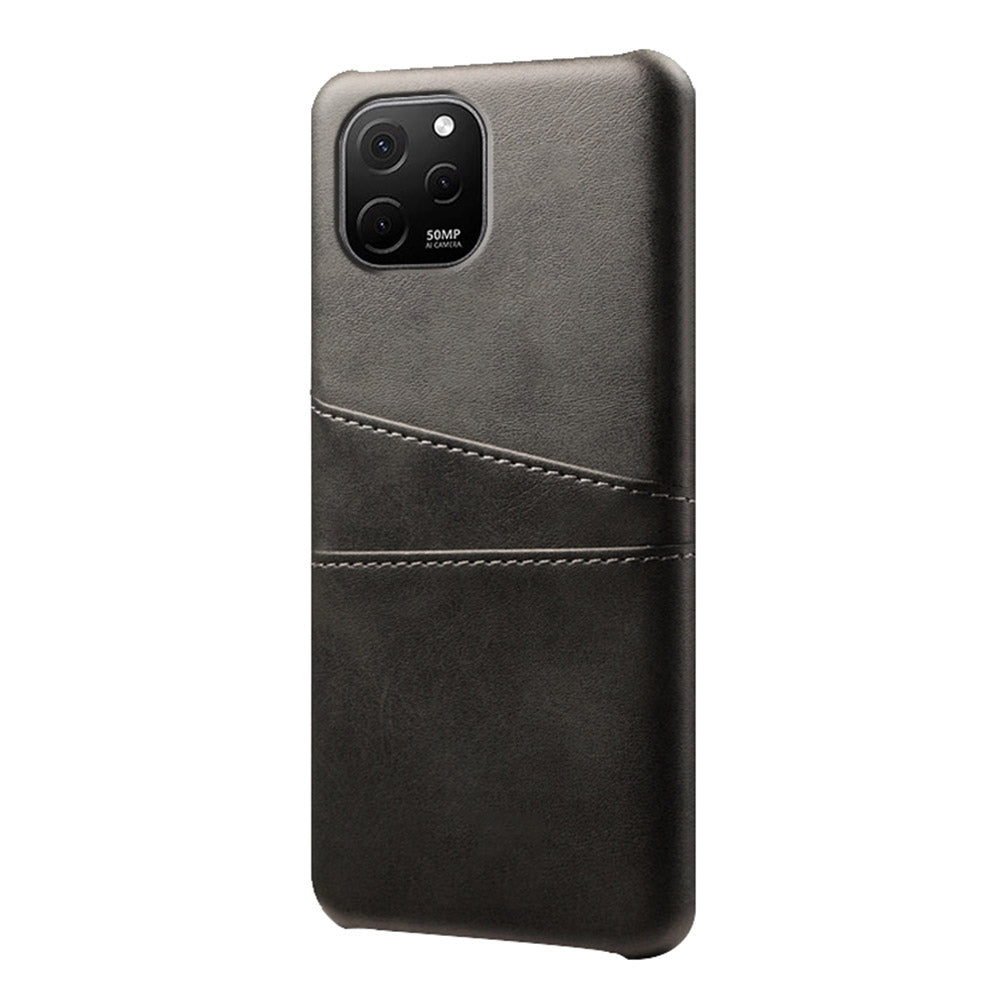 For Huawei nova Y61 4G Dual Card Slots Phone Back Cover PC+PU Leather Phone Case Shell